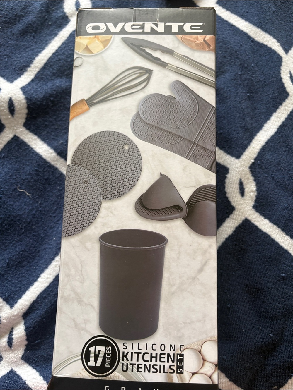 Ovente Gray Silicone 17-Piece Kitchen Utensil Set